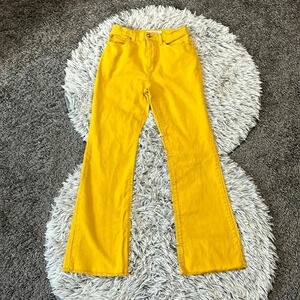 Tory Burch Yellow Denim Boot Cut Pants Size 25